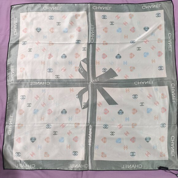 Chanel Colorful Pattern Silk Square Scarf - Picture 3 of 6